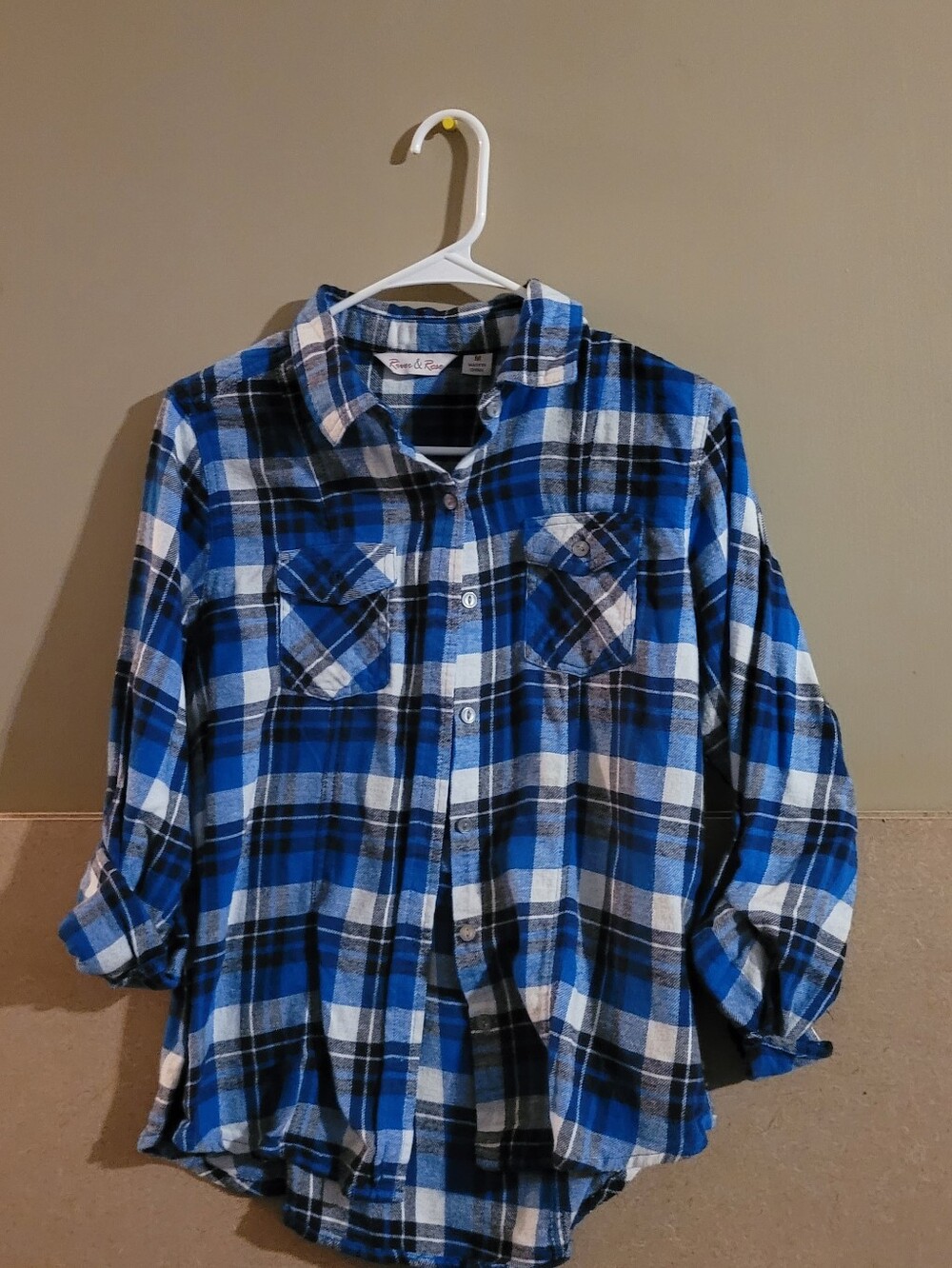 Blue Plaid Button-Up Shirt for Kids - Classic Flannel M River & Rose